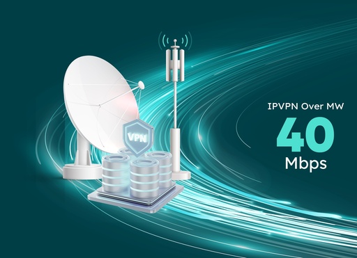 الشبكة الافتراضية الخاصة عبر الإنترنت (IPVPN) عبر الميكروويف (MW) بسرعة 40 ميجابت في الثانية