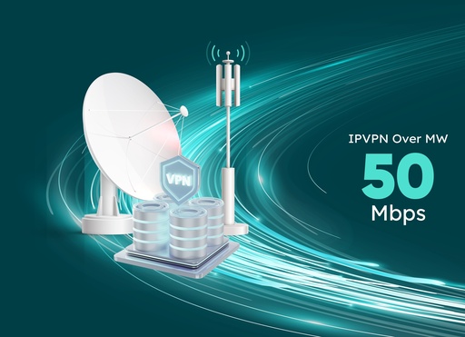 الشبكة الافتراضية الخاصة عبر الإنترنت (IPVPN) عبر الميكروويف (MW) بسرعة 50 ميجابت في الثانية
